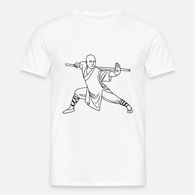 Kung Fu Shaolin Moine - T-shirt homme - blanc