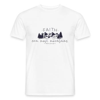 Faith can move Mountains, Christian gift. - Men's T-Shirt - white - Front - AI Model Male 178 dark (178cm)