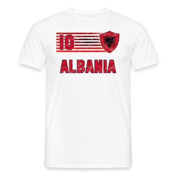 Albania Football Team - Men's T-Shirt - white - Front - AI Model Male 178 dark (178cm)