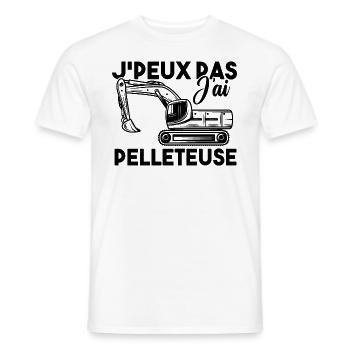 J peux pas j ai pelleteuse - T-shirt homme - blanc - Devant - AI Model Male 178 dark (178cm)