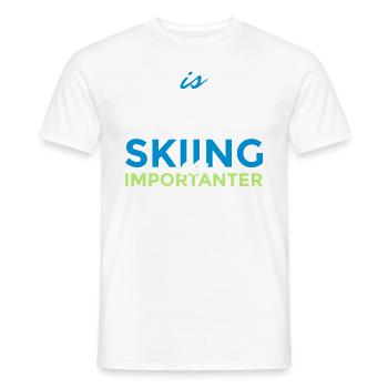 Education is important but skiing is importanter - Männer T-Shirt - Weiß - Vorne - AI Model Male 178 dark (178cm)