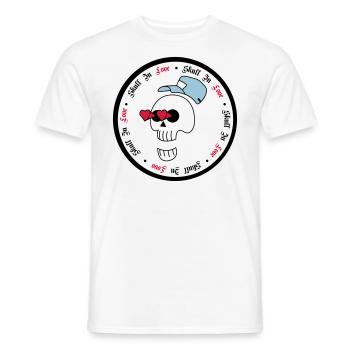 skull in love - halloweem - skull - Men's T-Shirt - white - Front - AI Model Male 178 dark (178cm)