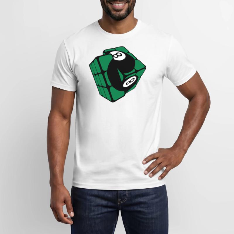 cube billard boule rubi forme T-shirt homme