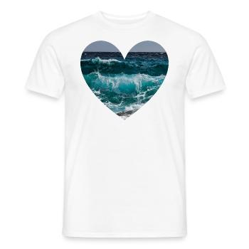 The Sea. - Heart. - Männer T-Shirt - Weiß - Vorne - AI Model Male 178 dark (178cm)