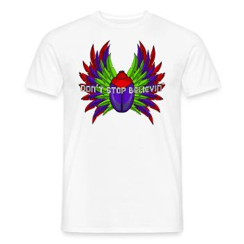 Don't Stop Believin' - Männer T-Shirt - Weiß - Vorne - AI Model Male 178 dark (178cm)