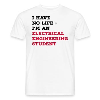 Electrical Engineering Studies - Men's T-Shirt - white - Front - AI Model Male 178 dark (178cm)