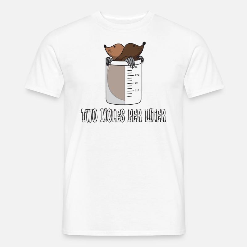 Zwei Mol pro Liter Geschenk - Männer T-Shirt - Weiß