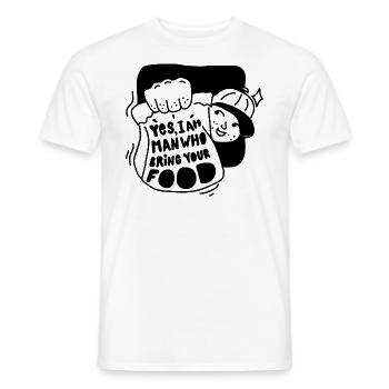YES I AM MAN WHO BRING YOUR FOOD - Männer T-Shirt - Weiß - Vorne - AI Model Male 178 dark (178cm)