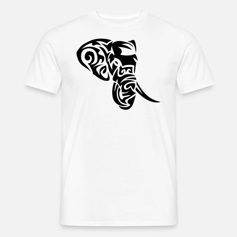 elephant tribal 402 - Männer T-Shirt - Weiß