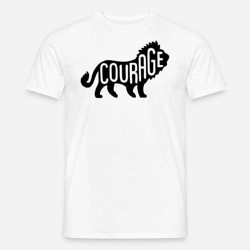 Löwe - Lion Courage - Männer T-Shirt - Weiß