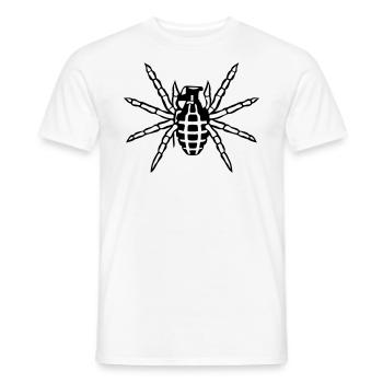 araigne grenade arme - T-shirt homme - blanc - Devant - AI Model Male 178 dark (178cm)