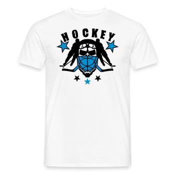 hockey crosse tete mort casque joueur player logo - T-shirt homme - blanc - Devant - AI Model Male 178 dark (178cm)