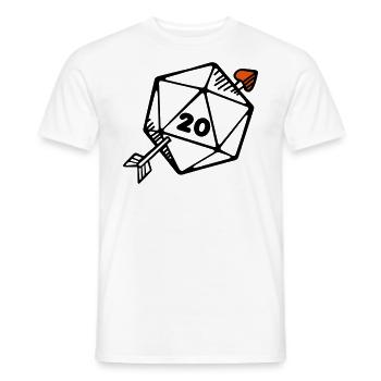 Pen and paper arrow dice heart - T-shirt homme - blanc - Devant - AI Model Male 178 dark (178cm)
