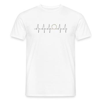 Battement de coeur européen de l'UE - T-shirt homme - blanc - Devant - AI Model Male 178 dark (178cm)