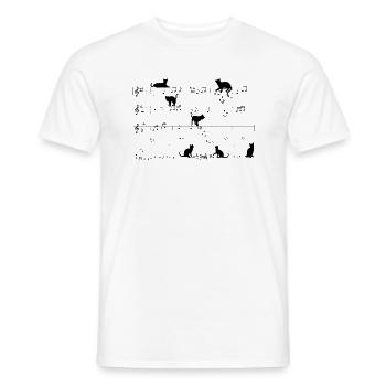 Süße Katzen Musiknoten Tonleiter Musiker Humor - Männer T-Shirt - Weiß - Vorne - AI Model Male 178 dark (178cm)