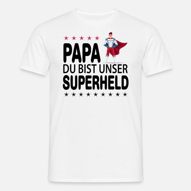 Papa Der Superheld - Männer T-Shirt - Weiß