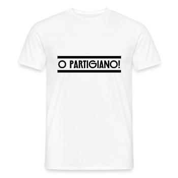 O Partigiano Italie Italien - T-shirt homme - blanc - Devant - AI Model Male 178 dark (178cm)
