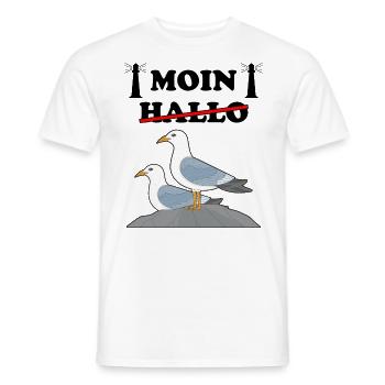 Moin Norddeutsch Möwen Lustig Spruch Möwe Geschenk - Männer T-Shirt - Weiß - Vorne - AI Model Male 178 dark (178cm)