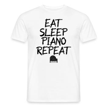 eat sleep piano repeat - Männer T-Shirt - Weiß - Vorne - AI Model Male 178 dark (178cm)