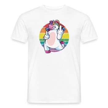 Funny unicorn saying about unicorns! - Men's T-Shirt - white - Front - AI Model Male 178 dark (178cm)