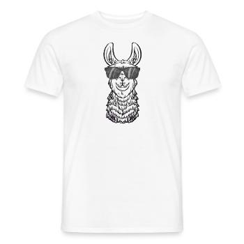 Funny llama saying about animals from South America! - Men's T-Shirt - white - Front - AI Model Male 178 dark (178cm)