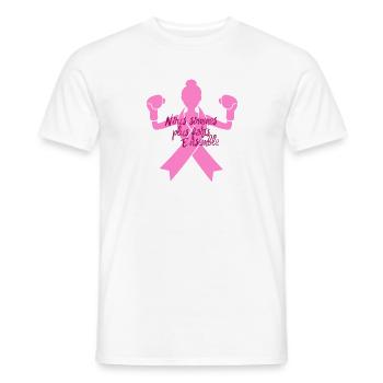 Ensemble Plus Forts Contre le Cancer du Sein - T-shirt homme - blanc - Devant - AI Model Male 178 dark (178cm)