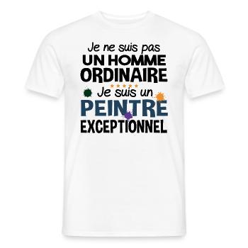Peintre Peinture Artiste Humour Métier Cadeau - T-shirt homme - blanc - Devant - AI Model Male 178 dark (178cm)