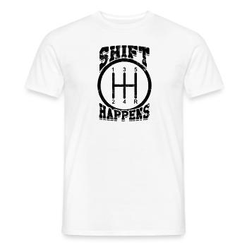Shift Happens Funny Car Lovers - Voitures de luxe - T-shirt homme - blanc - Devant - AI Model Male 178 dark (178cm)