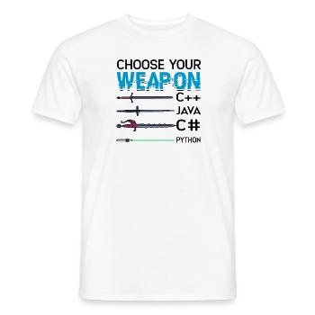 Wähle deine Waffe C++ Java C# Phyton - Internet - Männer T-Shirt - Weiß - Vorne - AI Model Male 178 dark (178cm)