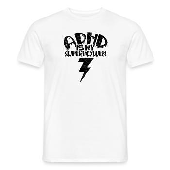 ADHD is My Superpower - Positivity ADHD Awareness - Men's T-Shirt - white - Front - AI Model Male 178 dark (178cm)