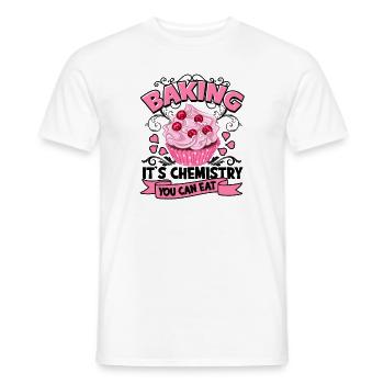 La cuisson est une chimie que vous pouvez manger - Pâtisserie sucrée - T-shirt homme - blanc - Devant - AI Model Male 178 dark (178cm)