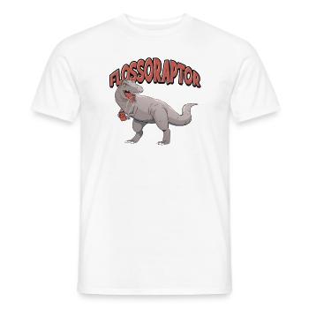 Floss Funny Flossoraptor Dental Hygiene - Future - Men's T-Shirt - white - Front - AI Model Male 178 dark (178cm)