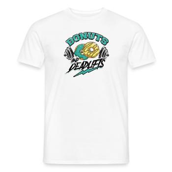 Donuts And Deadlifts Weightlifting Gym Fun - - Men's T-Shirt - white - Front - AI Model Male 178 dark (178cm)