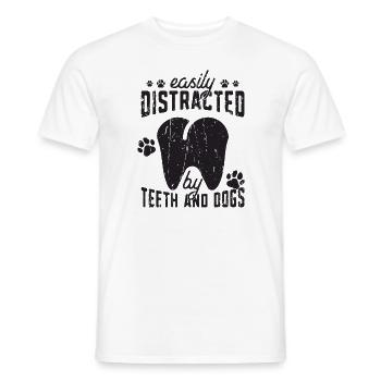 Leicht abgelenkt von Zähnen und Hunden - Zahnarzt - Männer T-Shirt - Weiß - Vorne - AI Model Male 178 dark (178cm)