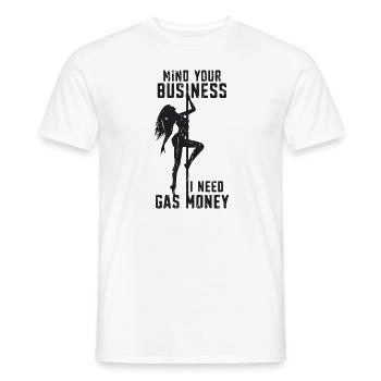 Attention à votre entreprise J’ai besoin d’argent de l’essence - flexible - T-shirt homme - blanc - Devant - AI Model Male 178 dark (178cm)