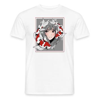 Manga Anime Otaku Koi - T-shirt homme - blanc - Devant - AI Model Male 178 dark (178cm)