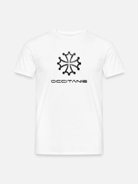Logo Occitanie style usé dégradé - T-shirt homme - blanc