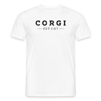 Corgi est 1107 - propriétaire de corgi - T-shirt homme - blanc - Devant - AI Model Male 178 dark (178cm)