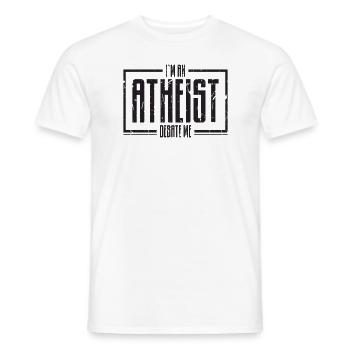 Je suis athée débattez-moi - argumentez - T-shirt homme - blanc - Devant - AI Model Male 178 dark (178cm)