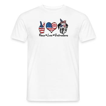 Peace Love Dalmatian - Hunde - Männer T-Shirt - Weiß - Vorne - AI Model Male 178 dark (178cm)