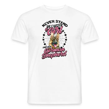 Ne vous tenez jamais entre une fille et son allemand - T-shirt homme - blanc - Devant - AI Model Male 178 dark (178cm)