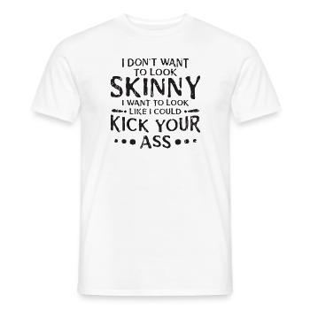 Je ne veux pas avoir l’air maigre, je veux ressembler à moi - T-shirt homme - blanc - Devant - AI Model Male 178 dark (178cm)