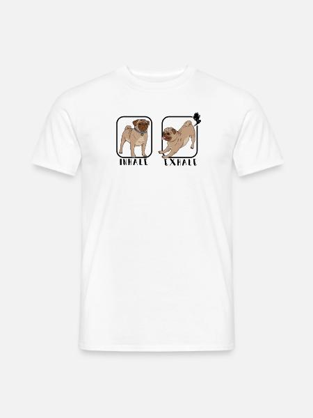 Einatmen Ausatmen - Mopsliebhaber - Männer T-Shirt - Weiß