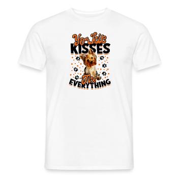 Les baisers Yorkie réparent tout - animal de compagnie - T-shirt homme - blanc - Devant - AI Model Male 178 dark (178cm)