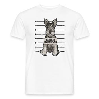 Lieber Papa kann ich erklären - niedlicher Zwergschnauzer - Männer T-Shirt - Weiß - Vorne - AI Model Male 178 dark (178cm)