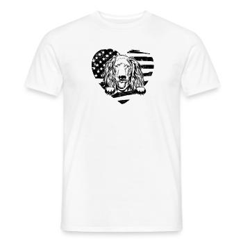 Boykin épagneul chien silhoutte avec drapeau américain - T-shirt homme - blanc - Devant - AI Model Male 178 dark (178cm)