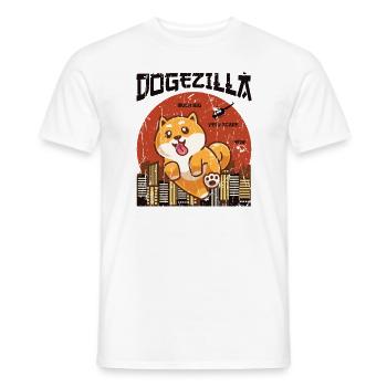 Dogezilla beaucoup grand très effrayant wow - shiba inu chien - T-shirt homme - blanc - Devant - AI Model Male 178 dark (178cm)