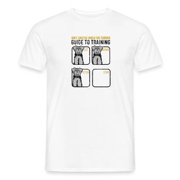 Soft Coated Wheaten Terrier Guide pour l’entraînement Sit - T-shirt homme - blanc - Devant - AI Model Male 178 dark (178cm)