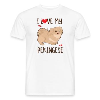 J’aime mon pékinois - amoureux pékinois - T-shirt homme - blanc - Devant - AI Model Male 178 dark (178cm)