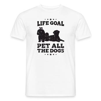 Lebensziel Haustier alle Hunde - Hundesport - Männer T-Shirt - Weiß - Vorne - AI Model Male 178 dark (178cm)